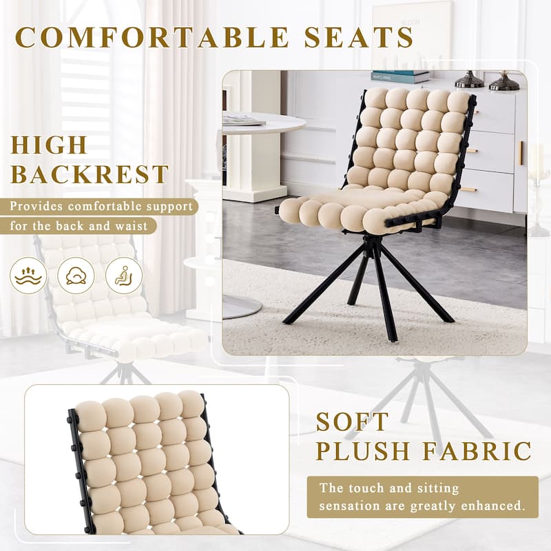 Set of 2, Velvet Dining Chairs with Metal Legs, Modern Tufted Accent Chairs for Dining Room & Kitchen