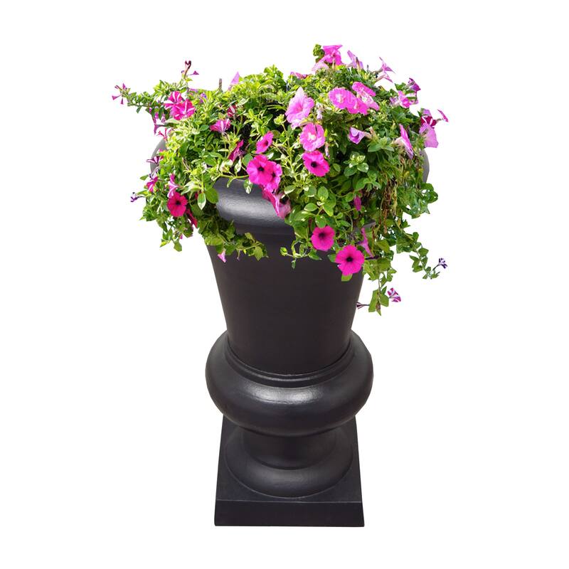 Ornate Round Cast Aluminum Metal 40-in Bird Bath and Planter Vase Combo