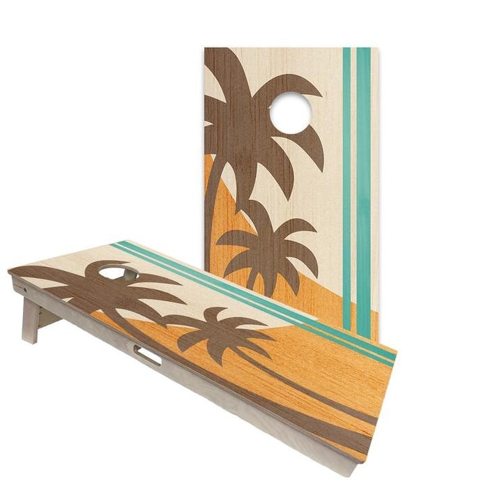 Surf Board Palms Surf Board Regulation 2x4 Cornhole Board Set - Premium - Include Carrying Case
