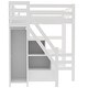 preview thumbnail 20 of 24, Multifunctionl Loft Bed Storage Wardrobe and Shelves, Wooden Bed Frame with LED Light & Staircase for Kids Teens Adults