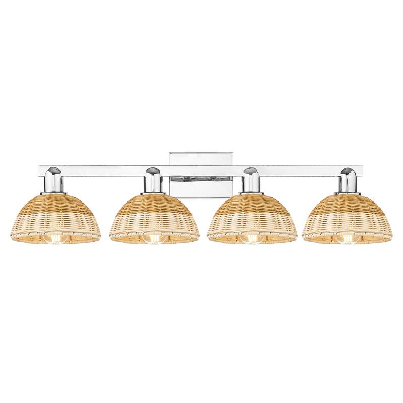 Innovations Lighting Downtown Urban - Natural Ballston Dome - 4 Light 36" Bath Vanity Light with Basketweave Shade