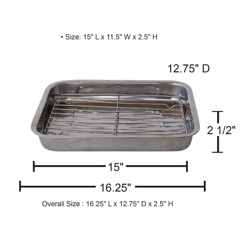 2 Piece Stainless Steel Roasting Set
