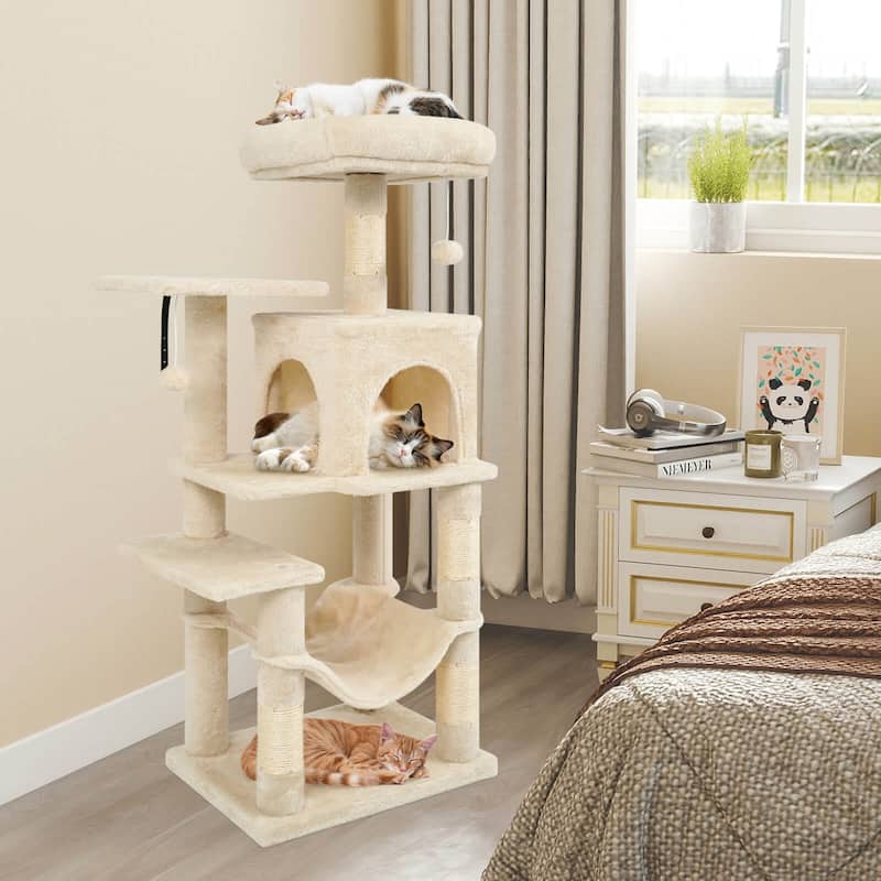 Costway 44” Tall Multi-level Cat Tree with Cushion Top Perch, - See Details