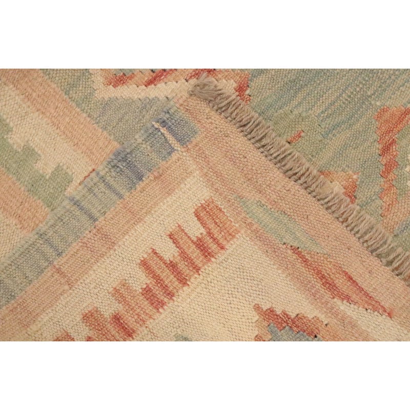 Hand Woven Oriental 100% Wool Carpet Southwestern Tribal Multi-Colored Kilim Area Rug - 8' 0'' X 4' 10''