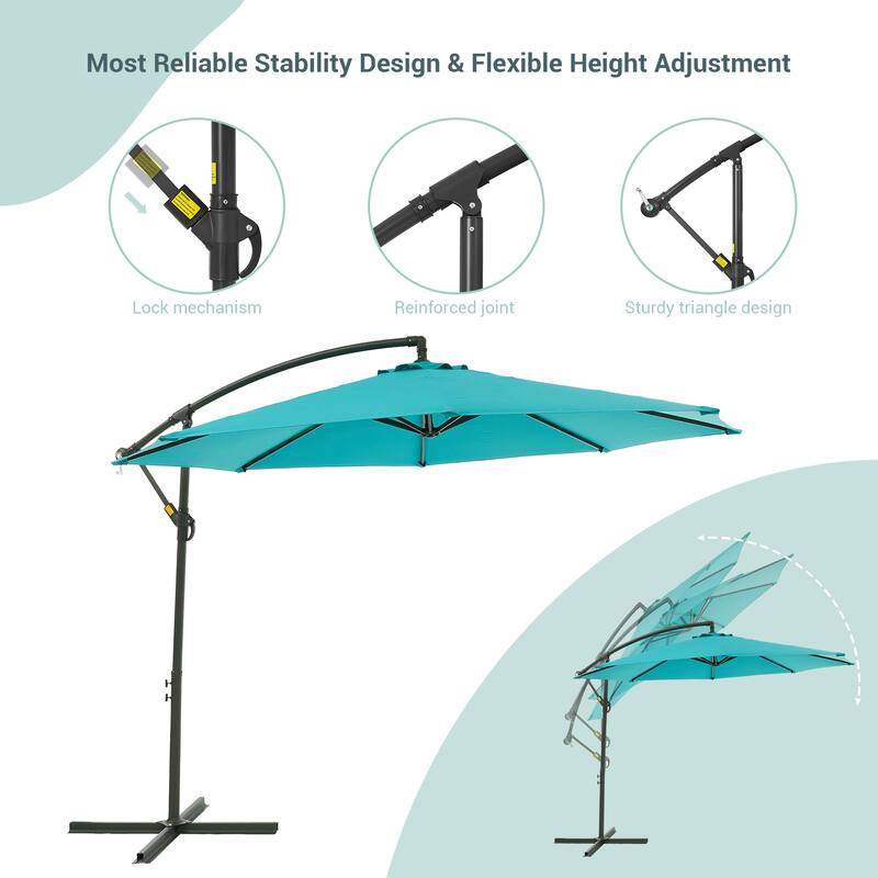 BONOSUKI 10ft Patio Umbrella,Hanging Market Umbrellas w/Tilt Adjustment