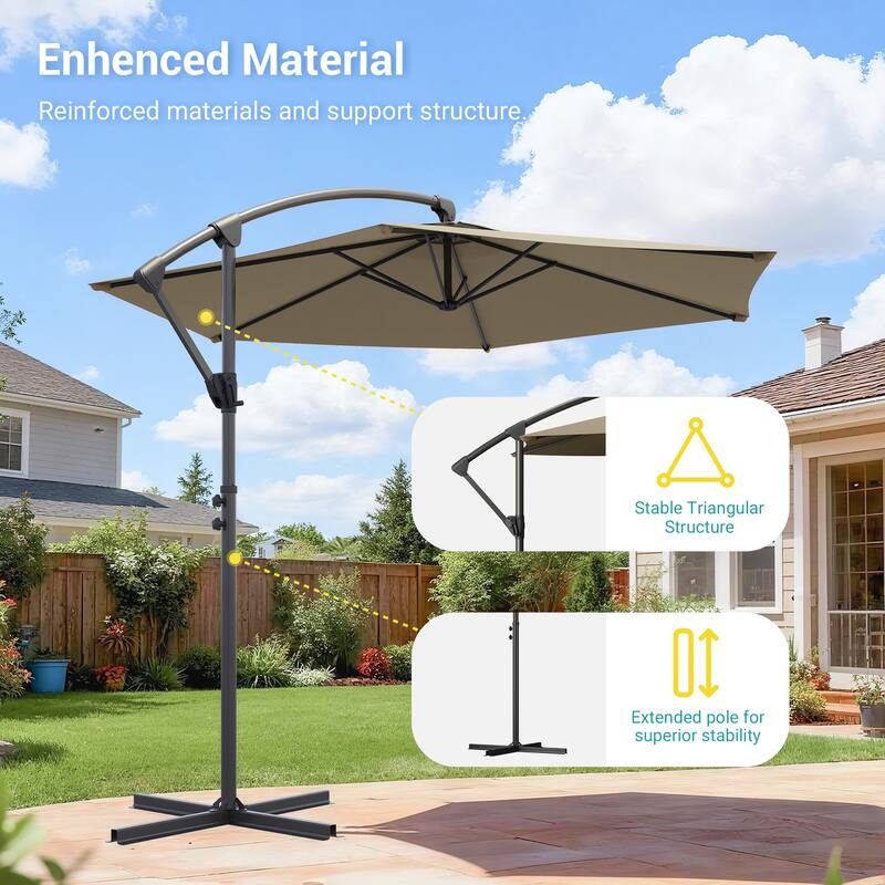Sonkuki Outdoor 10FT Patio Offset umbrella for Garden