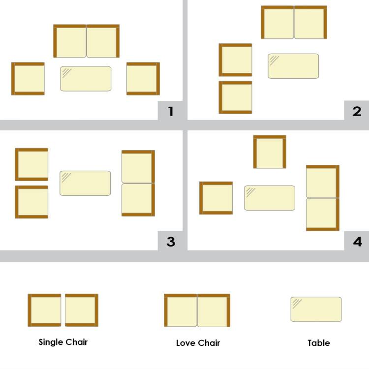 4 Pieces Patio Rattan Cushioned Sofa Set with Tempered Glass Coffee Table - 24" x 23.5" x 33" (L x W x H)