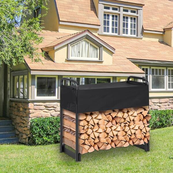 Winado 6 ft Outdoor Steel Arrow Pattern Firewood Log Rack Wood Storage Holder for Fireplace Winado 6 ft Outdoor Steel Arrow Pattern Firewood Log Rack Wood Storage Holder for Fireplace