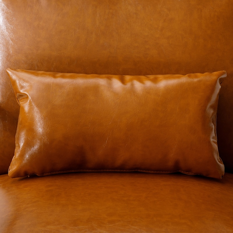 Upholstered Linen Blend Accent Chair with Wooden Legs and One Pillow