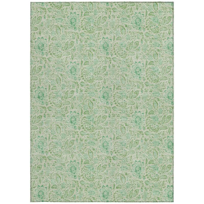 HomeRoots Floral Transitional Rectangle Outdoor Rug
