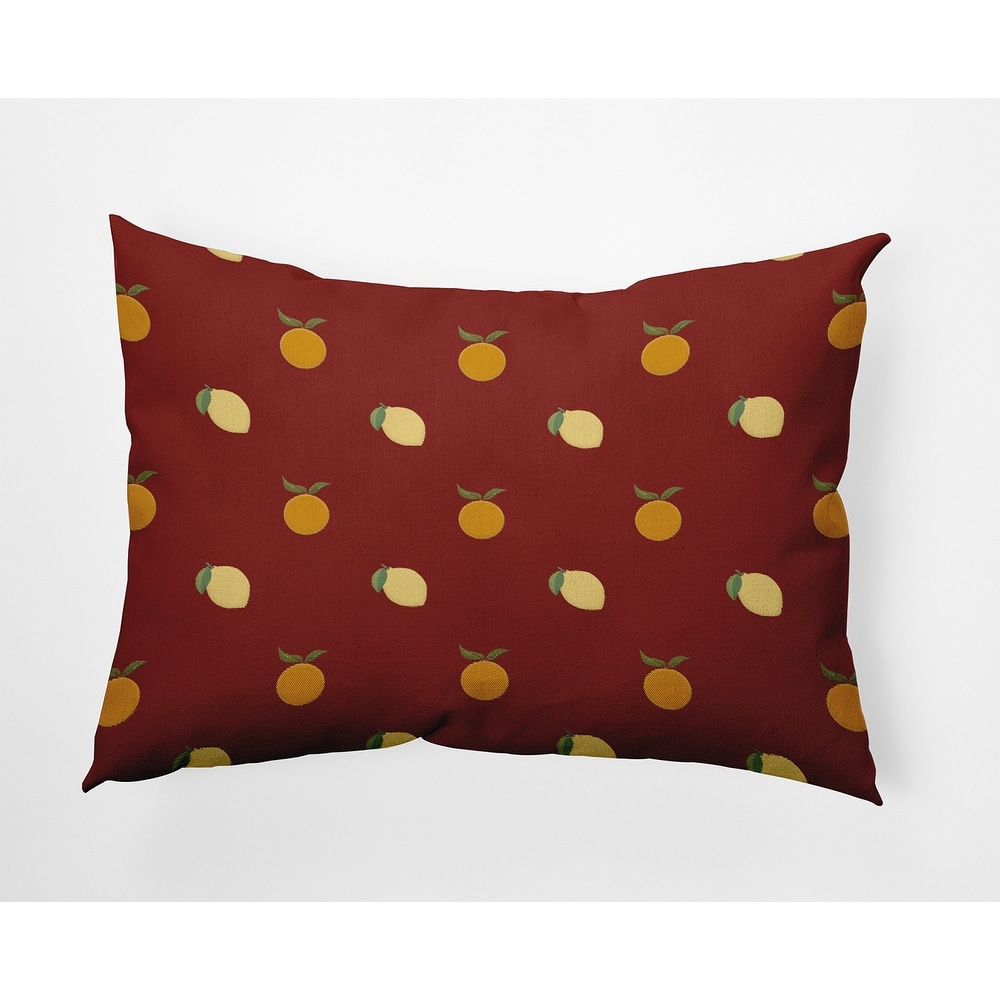 Oranges and Lemons Pattern Indoor/Outdoor Throw Pillow