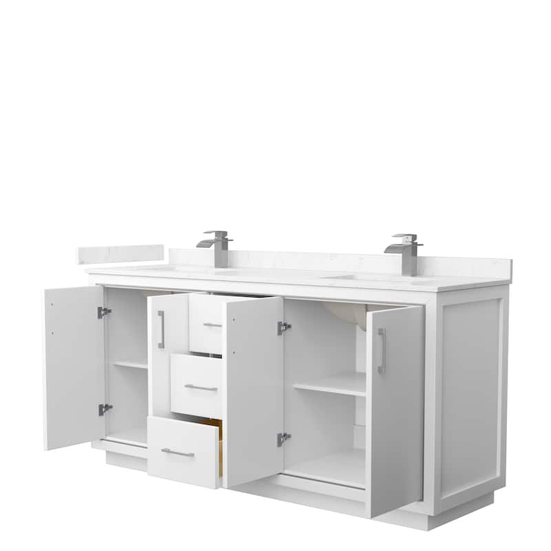 Icon Double Vanity Set, Cultured Marble Top, No Mirror