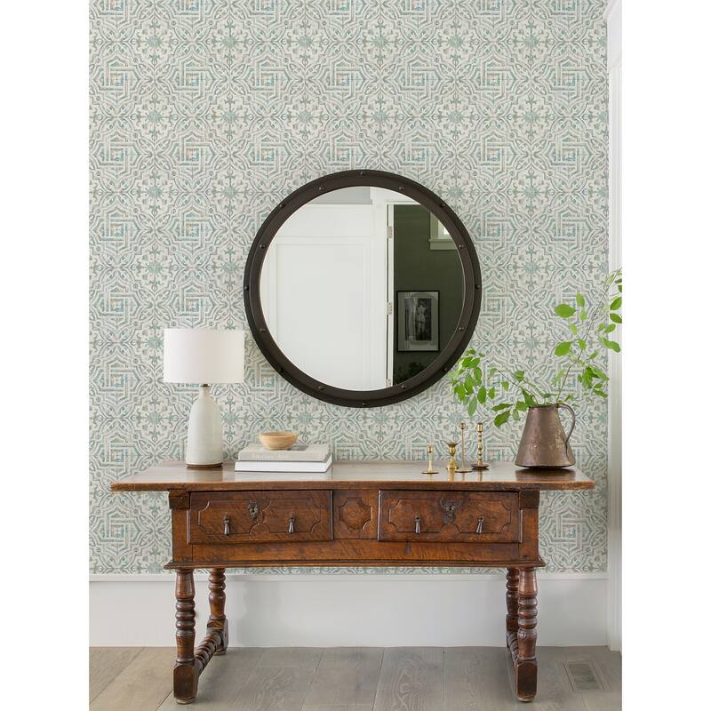 NuWallpaper Teal and Grey Landondale Peel & Stick Wallpaper