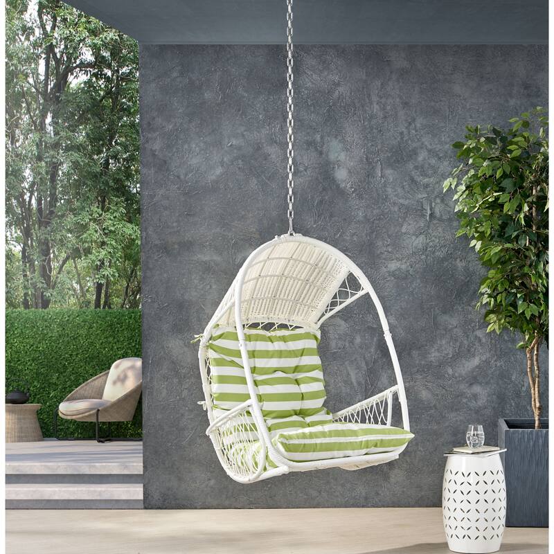 Greystone Outdoor/Indoor Wicker Hanging Chair w/8-foot Chain by Christopher Knight Home