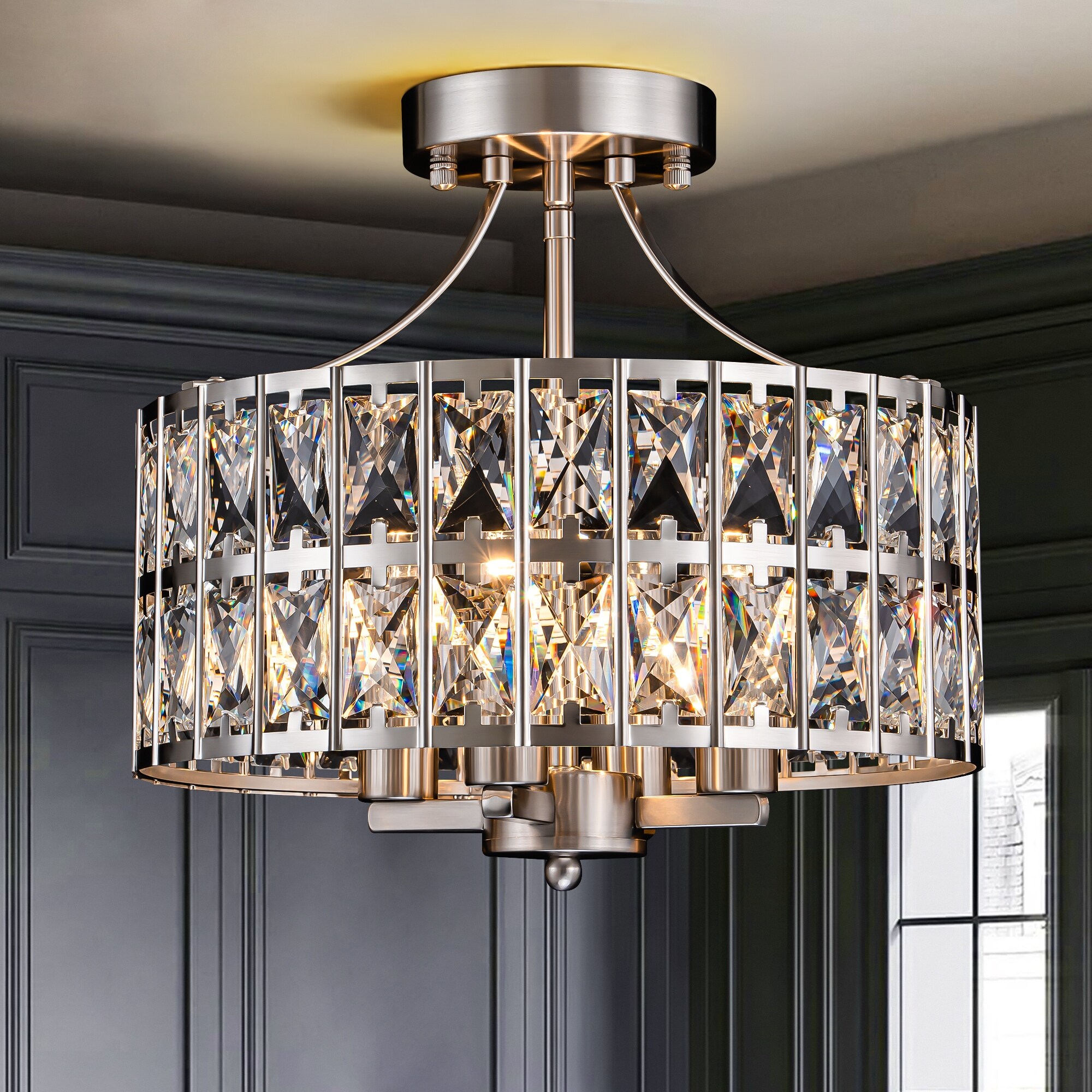 Semi flush crystal ceiling lights new arrivals