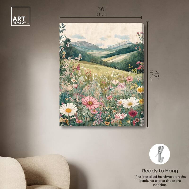 Floral Valley Vista Canvas by Art Remedy, Gallery Wrapped