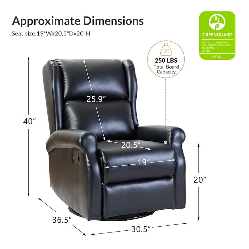 Baksoho Contemporary Faux Leather Swivel Nursery Chair with Metal Base by HULALA HOME