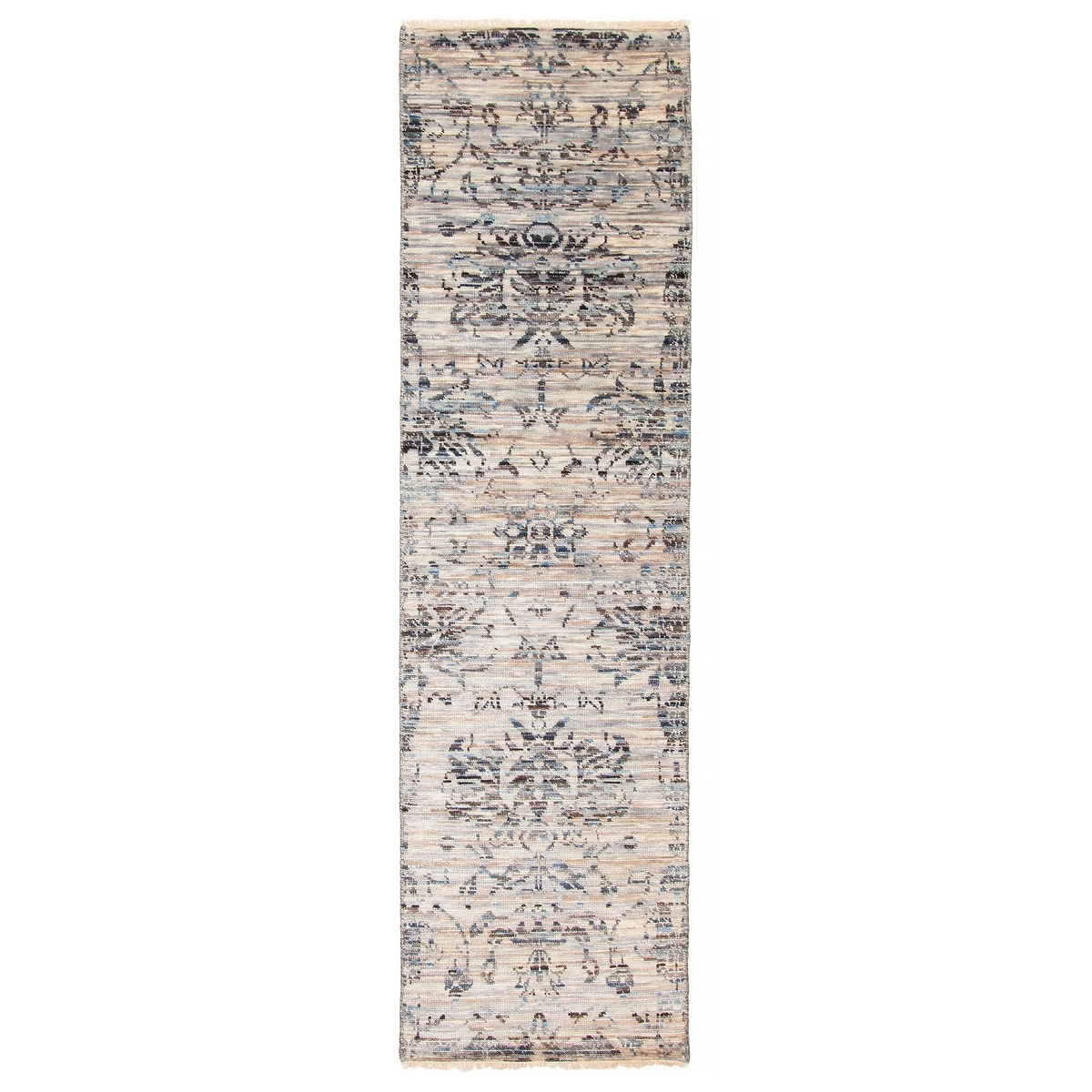 ECARPETGALLERY Hand-knotted Mystique Grey Wool Rug - 2'7 x 9'4