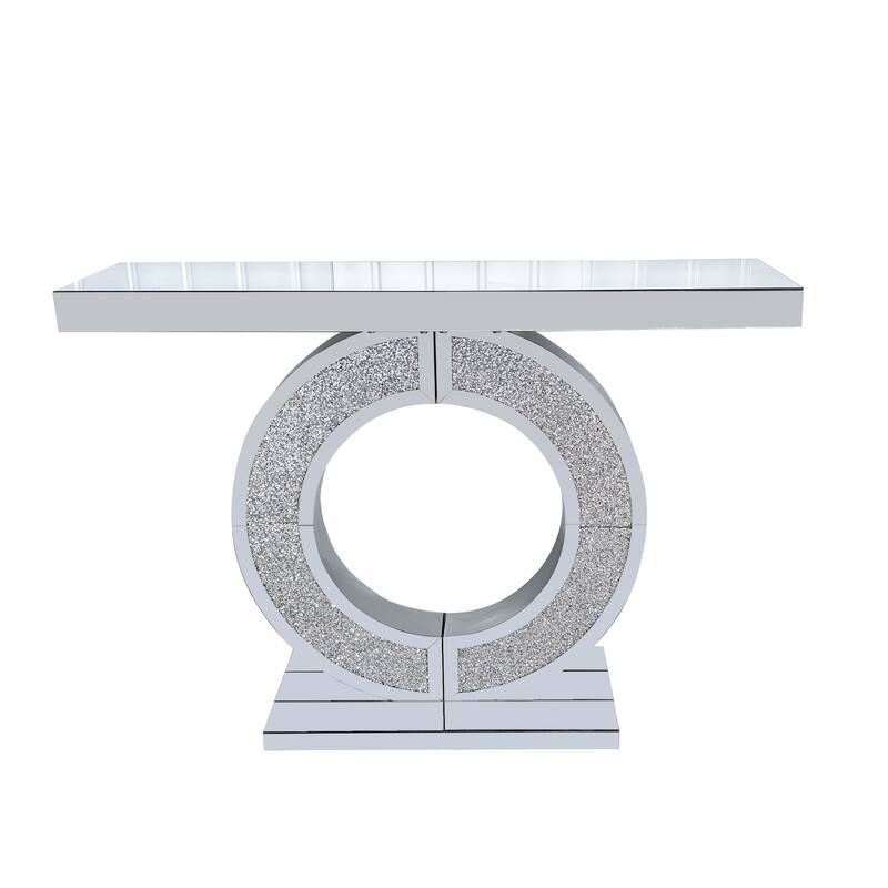 O-Shaped Handicrafts Mirror Console Table for Living Room