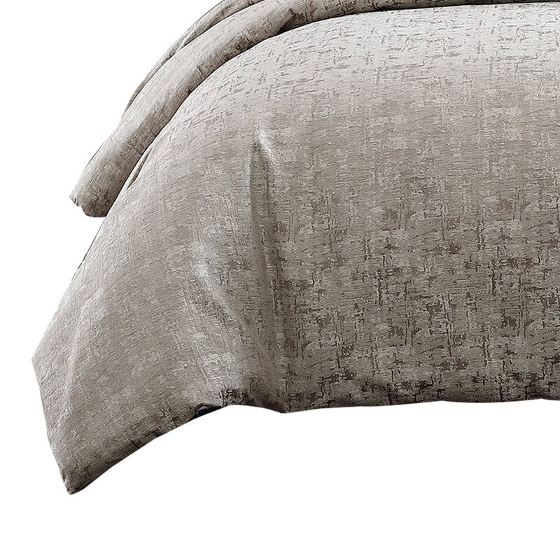 10 Piece King Polyester Comforter Set with Jacquard Print, Gray