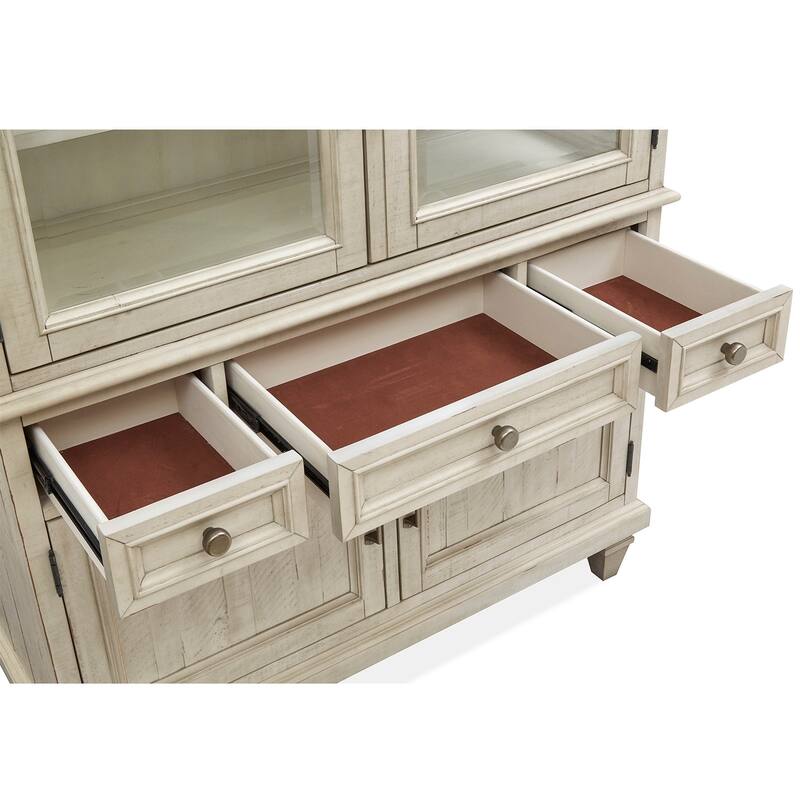 Magnussen Home Newport Alabaster Dining Cabinet - 48"Wx 18"D x 80"H