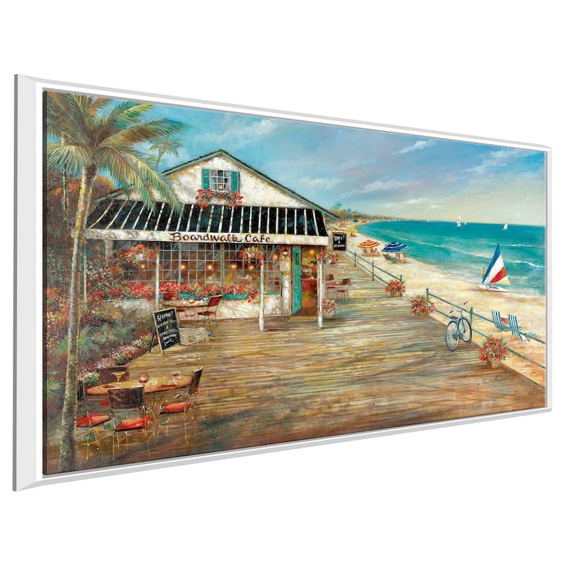 "Boardwalk Cafe" by Ruane Manning Print on Floating Canvas