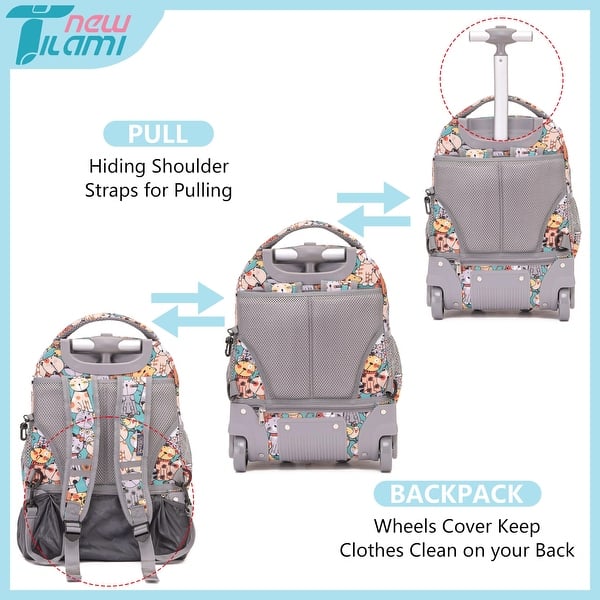 16 Inches Rolling Backpack, Boys&Girls Wheeled Backpack School Travel Student Bag Kids Rolling Backpack, Cat - Bed Bath & Beyond - 42714462 16 Inches Rolling Backpack, Boys&Girls Wheeled Backpack School Travel Student Bag Kids Rolling Backpack, Cat - Bed Bath & Beyond - 42714462