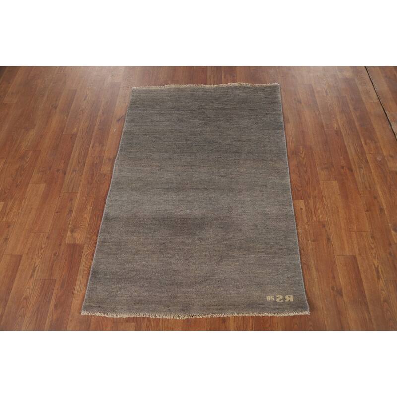 Gabbeh Modern Foyer Rug Hand-Knotted Accent Wool Carpet - 2'8"x 4'0"