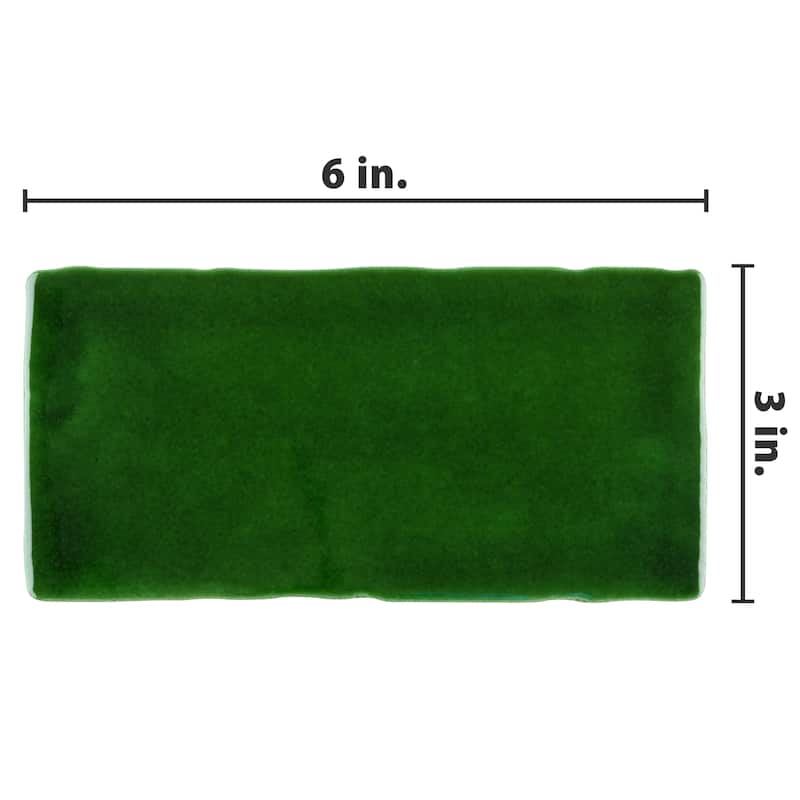 Merola Tile Viva Antic Verde 3" x 6" Ceramic Wall Tile