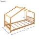 preview thumbnail 3 of 16, Twin Size Platform Bed, Wooden Twin Playhouse Bed with Roof for Kids