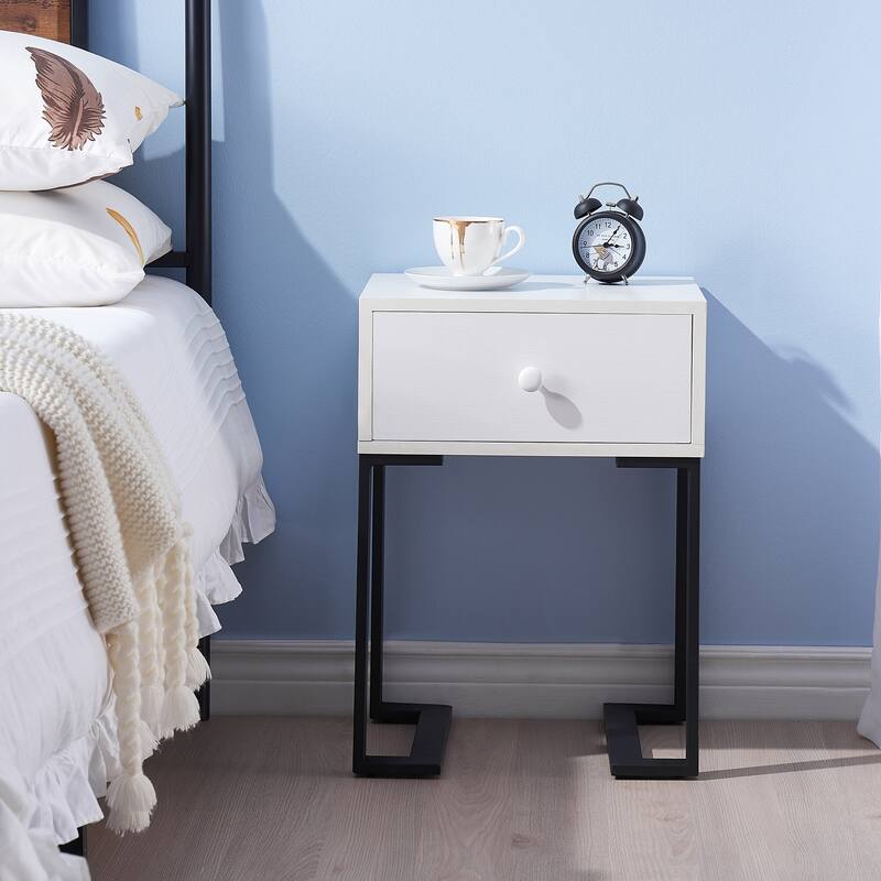 VECELO Modern 1-Drawer Wood Nightstands