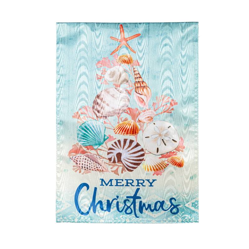 12.5 in. x 18 in. Seashell Tree Moire Garden Flag