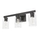 preview thumbnail 13 of 36, Hunter Hartland Bathroom Vanity Wall Light, Damp Rated - Transitional, Rustic, Contemporary - Clear Seeded Glass