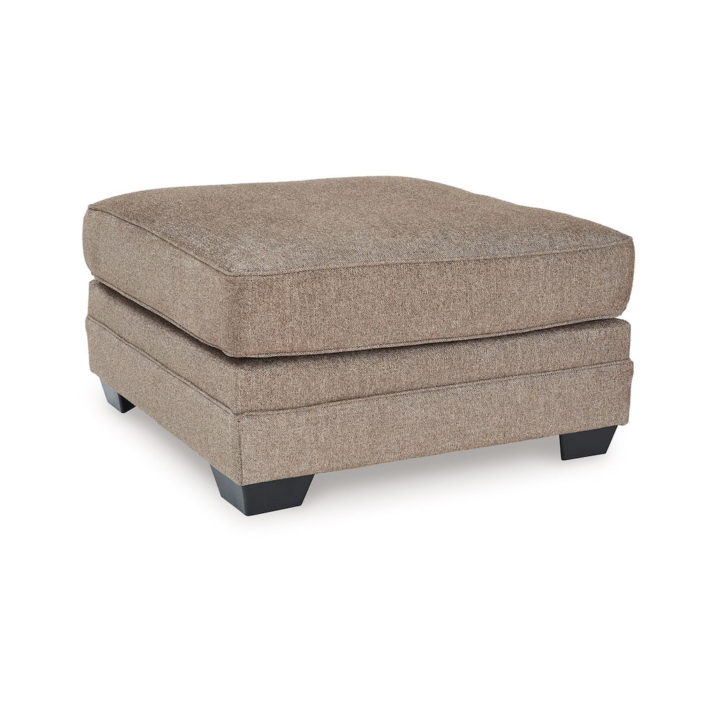 Sylvie Oversized Square Ottoman, Foam Nutmeg Brown Polyester, 37 Inch