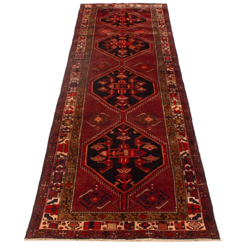 ECARPETGALLERY Hand-knotted Konya Anatolian Red Wool Rug - 3'11 x 13'3