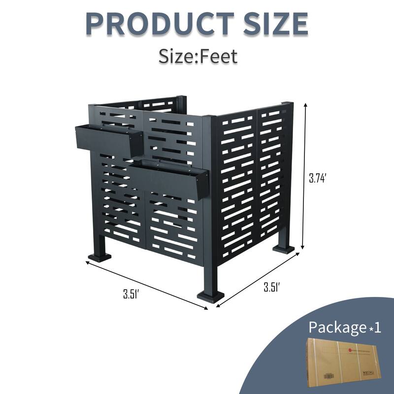 Metal Privacy Fence Cover for Outdoor Air Conditioner Units, Ideal for Concealing AC Units