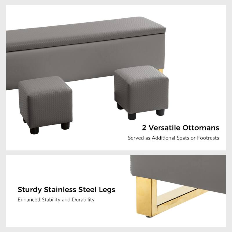 Rebeca Modern Storage Bench with Ottomans by HULALA HOME