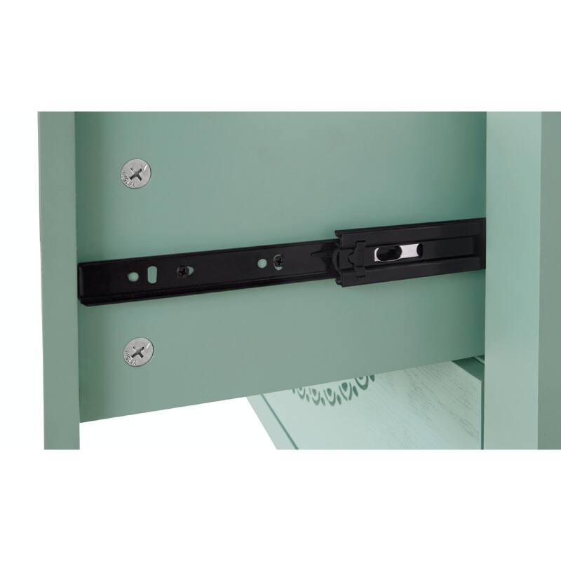 3-Drawer Cabinet with Hollow-Carved Design and Metal Handles
