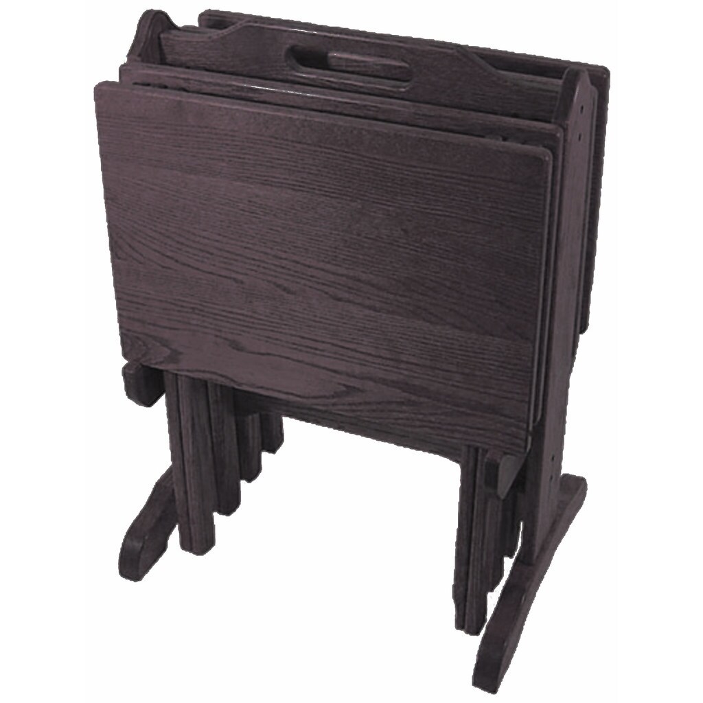 Oak Folding TV Tray Set with Storage Stand On Sale Bed Bath Beyond 25363890