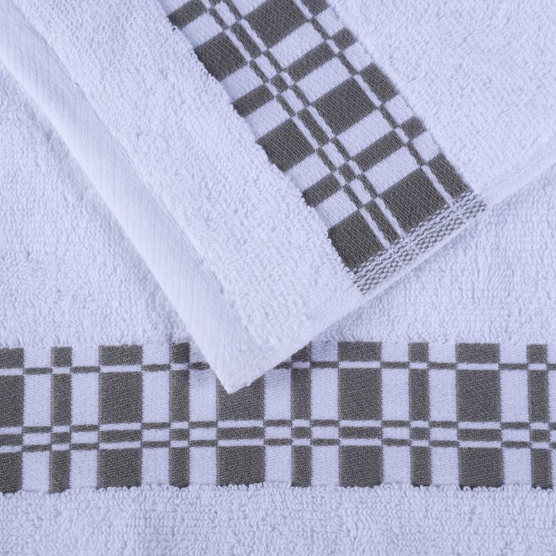 Superior Larissa Cotton Embroidered Geometric Border 8-Piece Towel Set