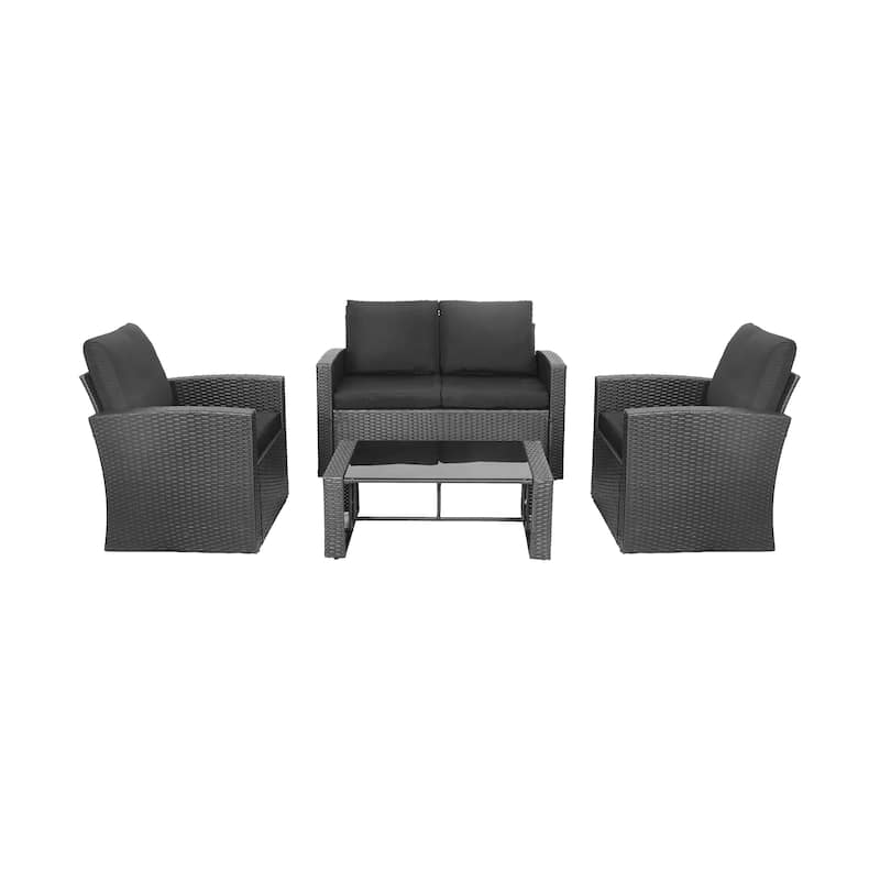 Atlas 4-piece Outdoor Cushioned Patio Furniture Set