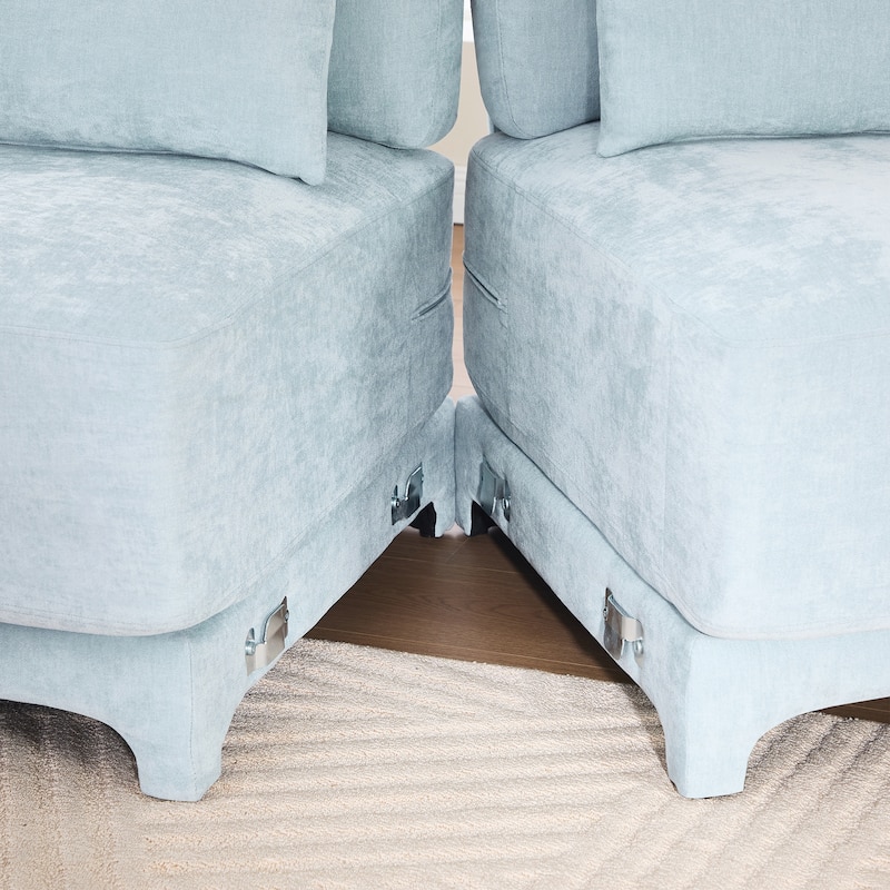 Three seater sofa with lumbar pillow
