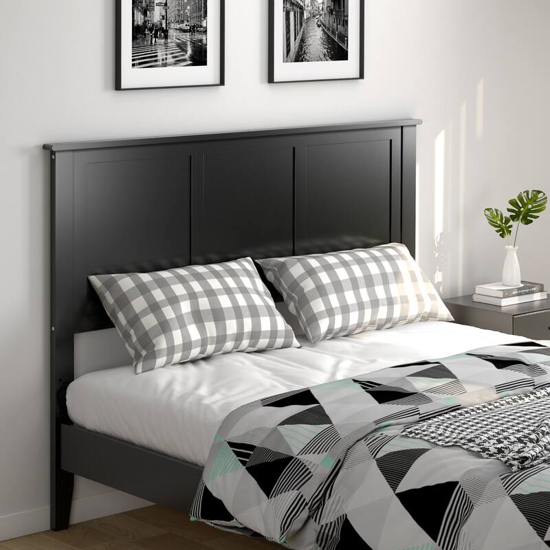 Costway Full Wood Headboard Flat Panel Pre-drilled Holes Height