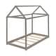 preview thumbnail 9 of 8, Twin Size Wooden House Bed, Durable Pine Wood & MDF Construction, Grey