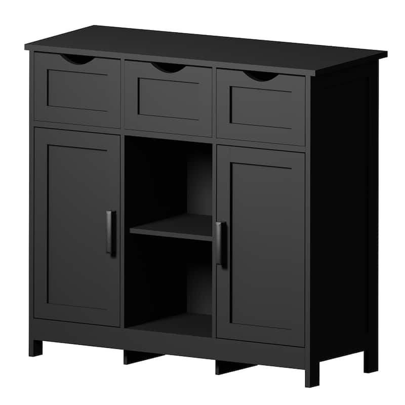 Wooden Floor Cabinet,with Drawers and Shelves Storage Cabinets,Accent Cabinet for Living Room,Bedroom