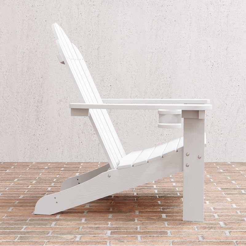LUE BONA Outdoor Plastic Poly Weather Resistant Patio Adirondack Chair 1-Pack - 35"D x 30"W x 36.2"H