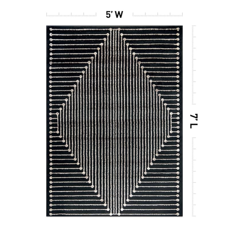 Modern Geometric Durable Area Rug, Pet Friendly for Any Room