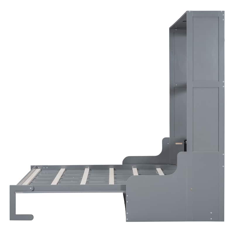 Space-Saving Queen Size Murphy Bed with Cushion, Foldable Wall Bed for Multi-Use Rooms