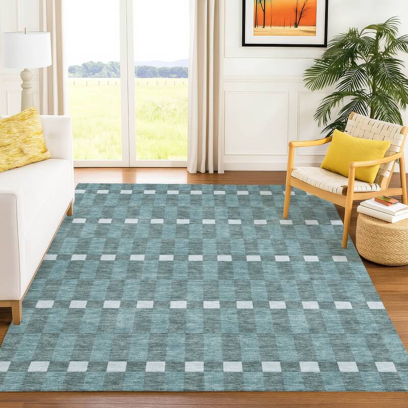 Machine Washable Indoor/ Outdoor Modern Augusta Chantille Rug
