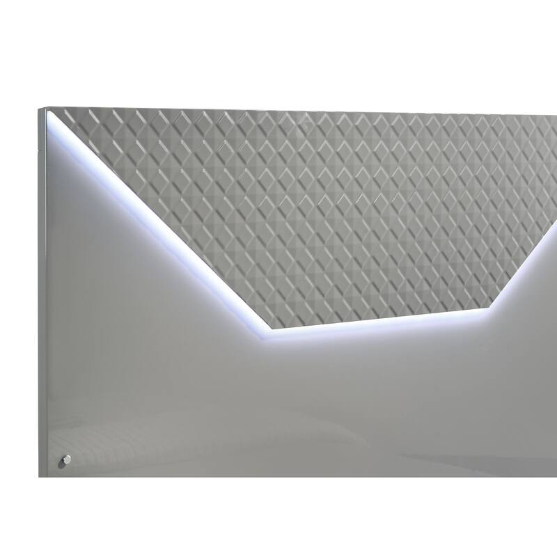 Pierce Queen Panel Bed LED Headboard